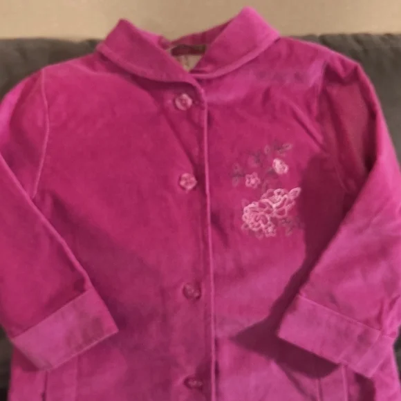 george Pink Little Girl Velour Coat For 24 monts - Picture 1 of 13